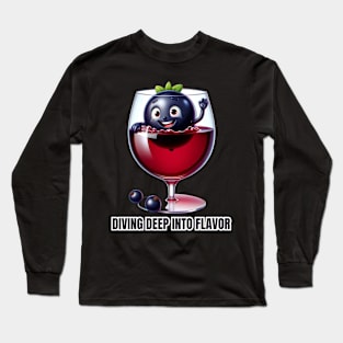 Berry Dive - Diving Deep into Flavor Wine Connoisseur Tee Long Sleeve T-Shirt